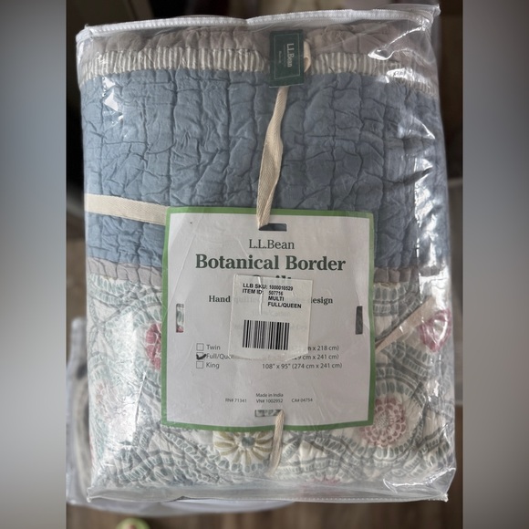 L.L.Bean Botanical Border Quilt Collection Floral Full/Queen Size New - Picture 6 of 7